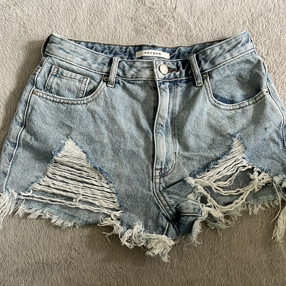 Pacsun light blue jean shorts ripped